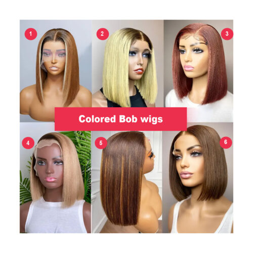 Colored Bob Wigs – Lace Frontal Human Hair