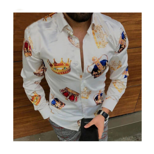 Men’s casual long-sleeved printed shirt – Model 3