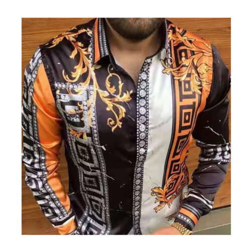 Men’s casual long-sleeved printed shirt – Model 4