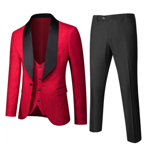 Three pieces suit with one button men’s