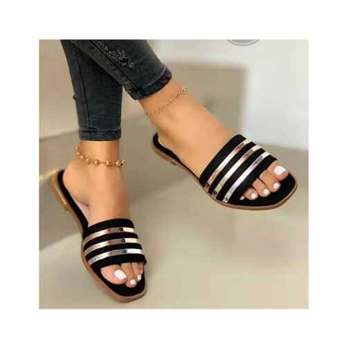 Trendy sandals womens, square open toe flat sandals