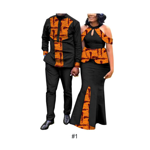 Traditional african clothing for men and women, 2 piece set