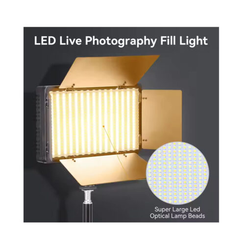 LED-600 professional video light dimmable 3200-5600K, model U600-B with adapter and connector