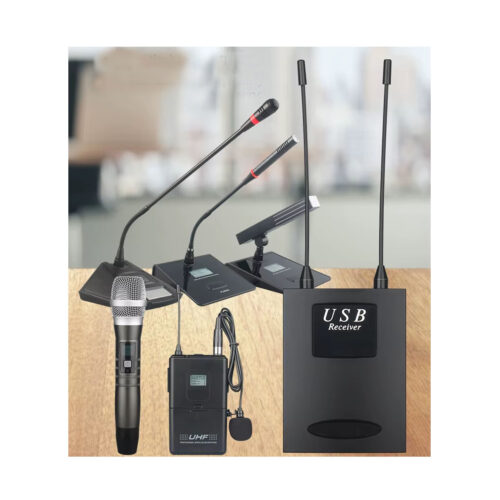 Universal wireless microphone with USB connection, 4 channels ERZHEN mini 3.5mm collar for multiple uses